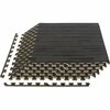 Stalwart Foam Floor Mat 6PK - 24 SQFT, Black Wood 75-6405